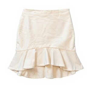 Zara Cream Mini Skirt with Ruffle Hem